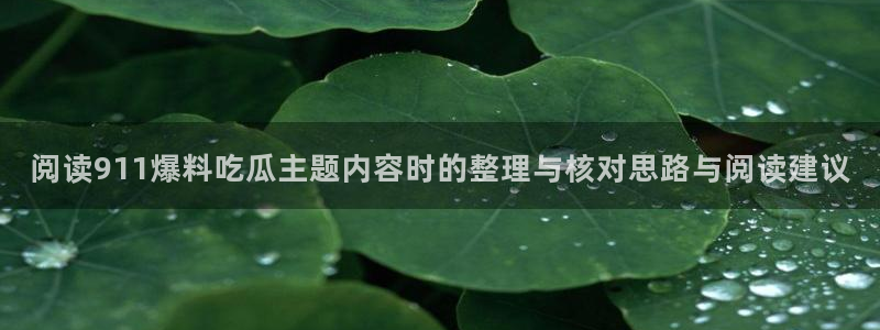 91吃瓜今日资讯:阅读911爆料吃瓜主题内容时的整理与核对思路与阅读建议